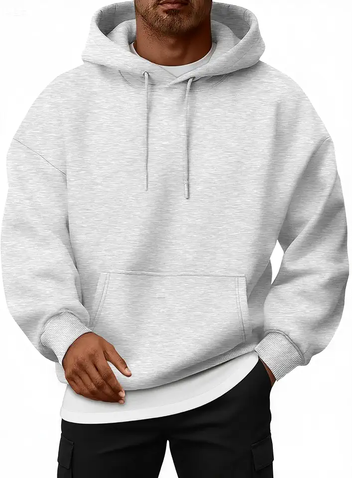 Men's Heather Grey Oversized Hoodie