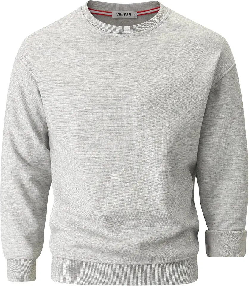 VEIISAR Men's Heavyweight Crew Neck Sweatshirt, Fleece Lined