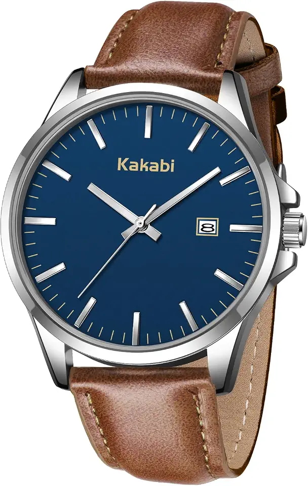 Watches for Men, Minimalist Leather Watch Classic Analog Quartz Date