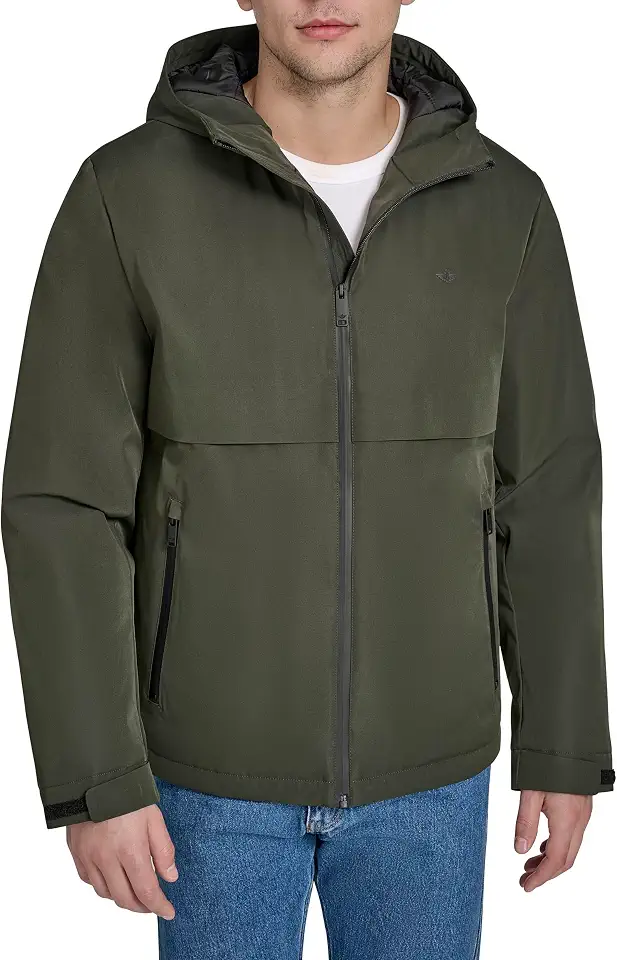 DOCKERS Men's Wool Melton Two Pocket Full Length Duffle Coat