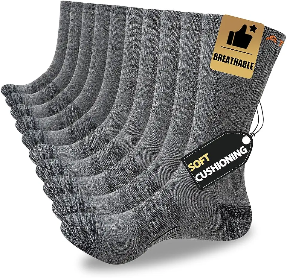 Men's Heather Grey Ribbed Crew Socks