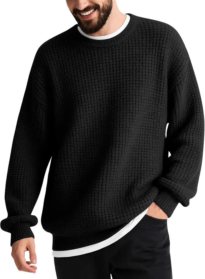 August Alley Men's Oversized Waffle Knit Sweaters