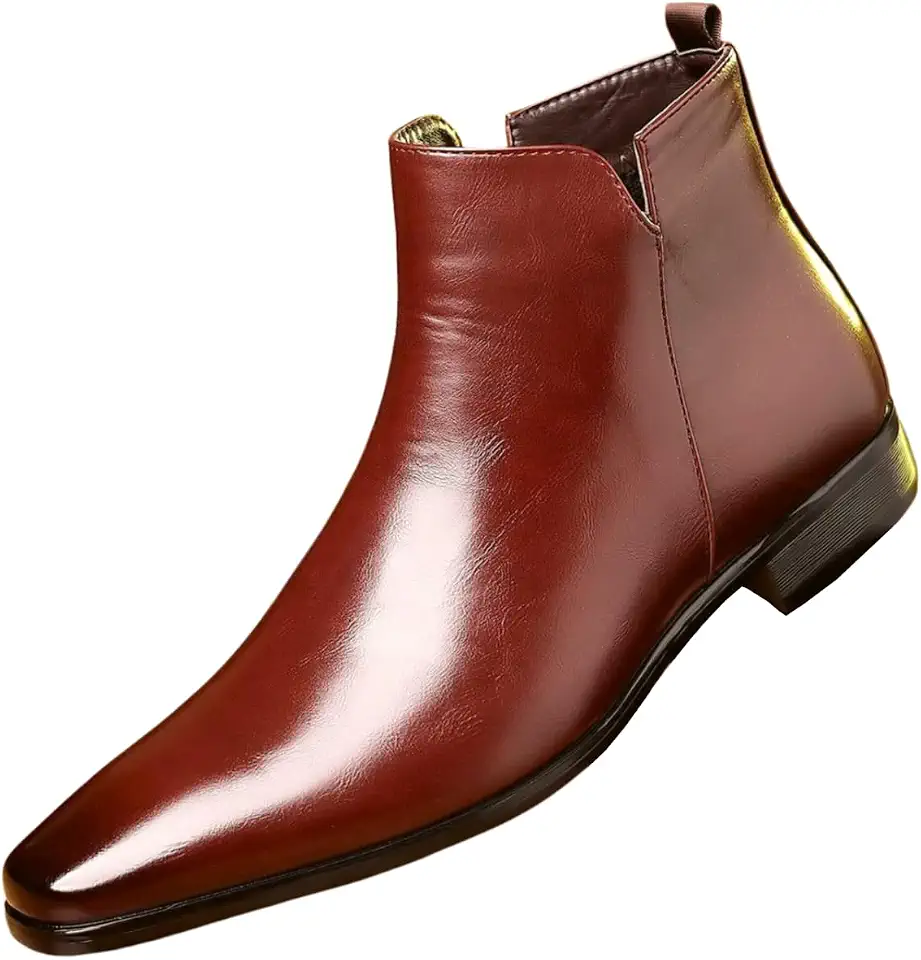 Men's Burgundy Leather Chelsea Boots