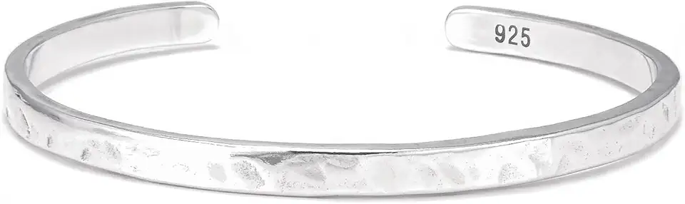 Men's Minimalist Silver Cuff Bracelet