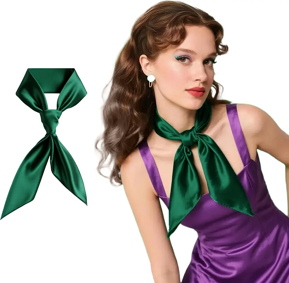 Men's Green Silk Ascot Scarf