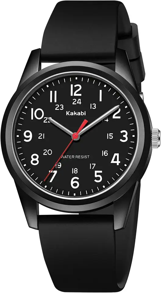 Men's Black Minimalist Analog Wristwatch