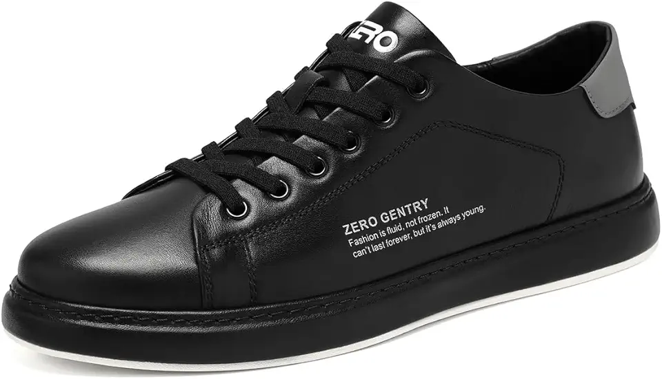 ZRO Men's Handmade Stitching Premium Top Layer Cowhide American Street Fashion Art Board Shoes Low-Top Tie Soft Leather Casual Sneakers