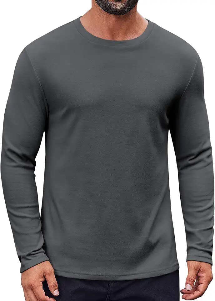COOFANDY Thermal Shirts for Men Heavyweight Long Sleeve T Shirt Casual Basic Shirts Stretch Crew Neck Undershirts