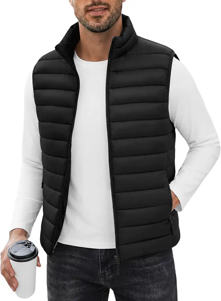 Men's Black Quilted Puffer Vest
