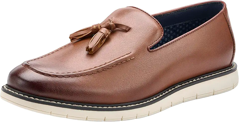 Temeshu Men's Tassel Slip On Loafers Casual Walking Dress Shoes