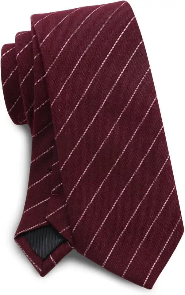 Cotton Striped Ties for Men, Linen Men's Neckties Classic Skinny Mens Ties for Business College Wedding Graduation