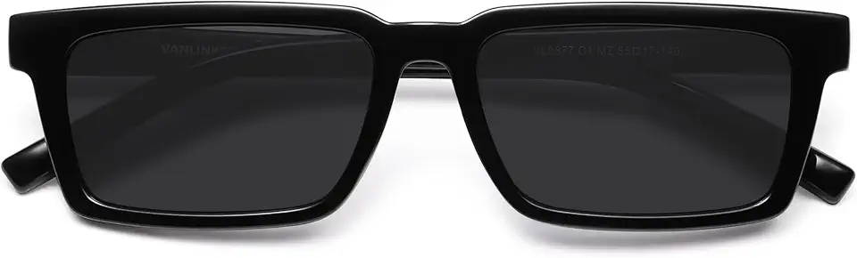 VANLINKER Retro Rectangular Polarized Sunglasses for Women Men Trendy Small Chic 80s 90s Square Sun Glasses VL9877