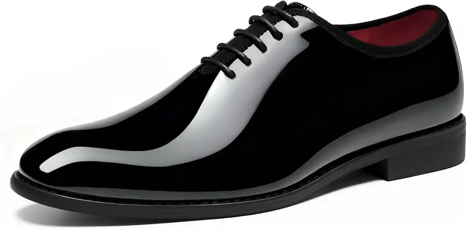 HEEZ Men's Tuxedo Shoes Patent Leather Dress Shoes Formal Oxford for Men