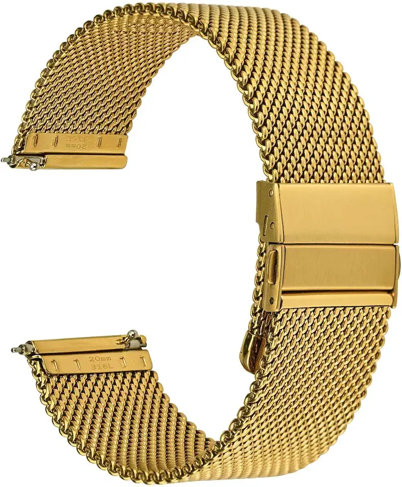 Men's Gold Mesh Strap Dress Watch