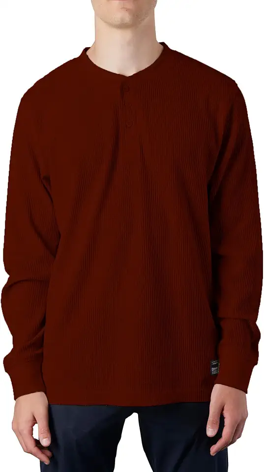 Southpole Mens Thermal Henley Shirt Long Sleeve Soft Waffle Knit 3-Button Top for Men, Sizes S–2XL