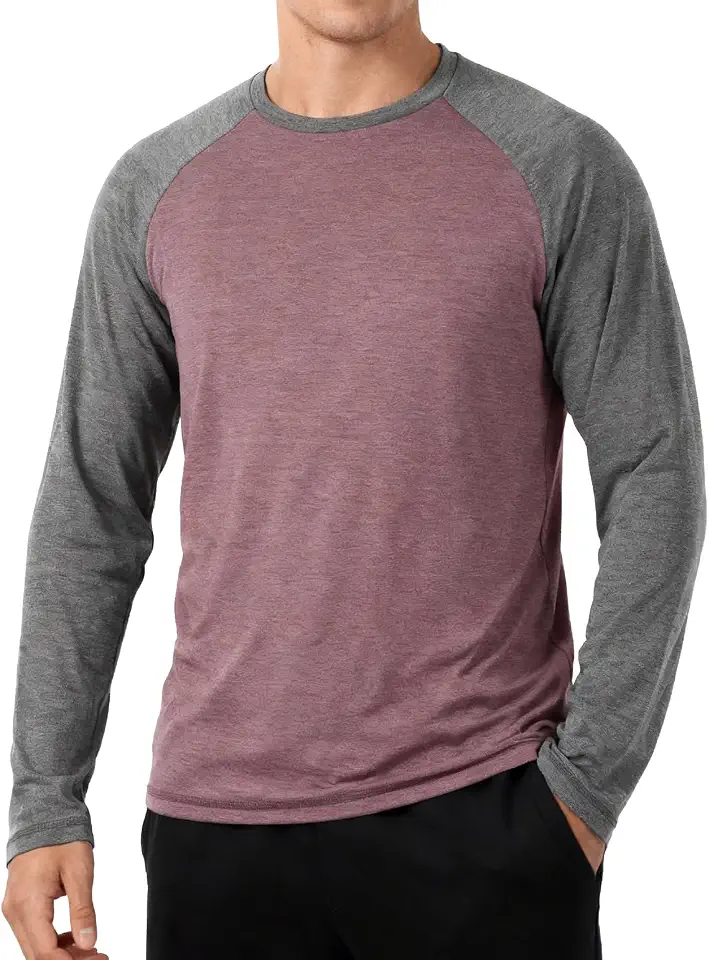 Raglan Shirt Mens Long Sleeve Baseball Tee