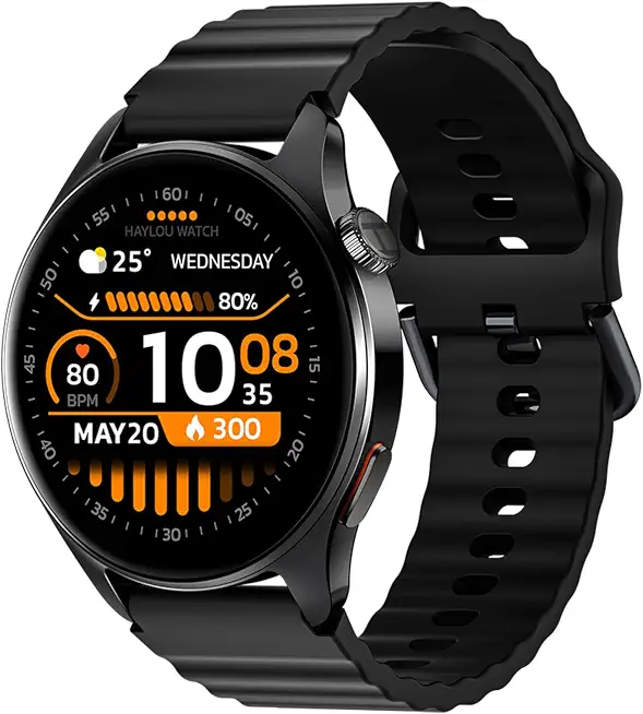 HAYLOU Watch 4S Smart Watch for Men Women with GPS, Fitness Tracker, Black