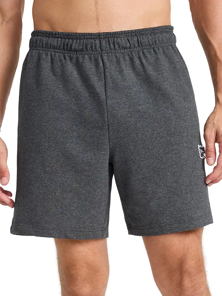 Reebok Men's Locker 7” Short, Standard Fit, Midweight Stretch Cotton-Poly Fabric