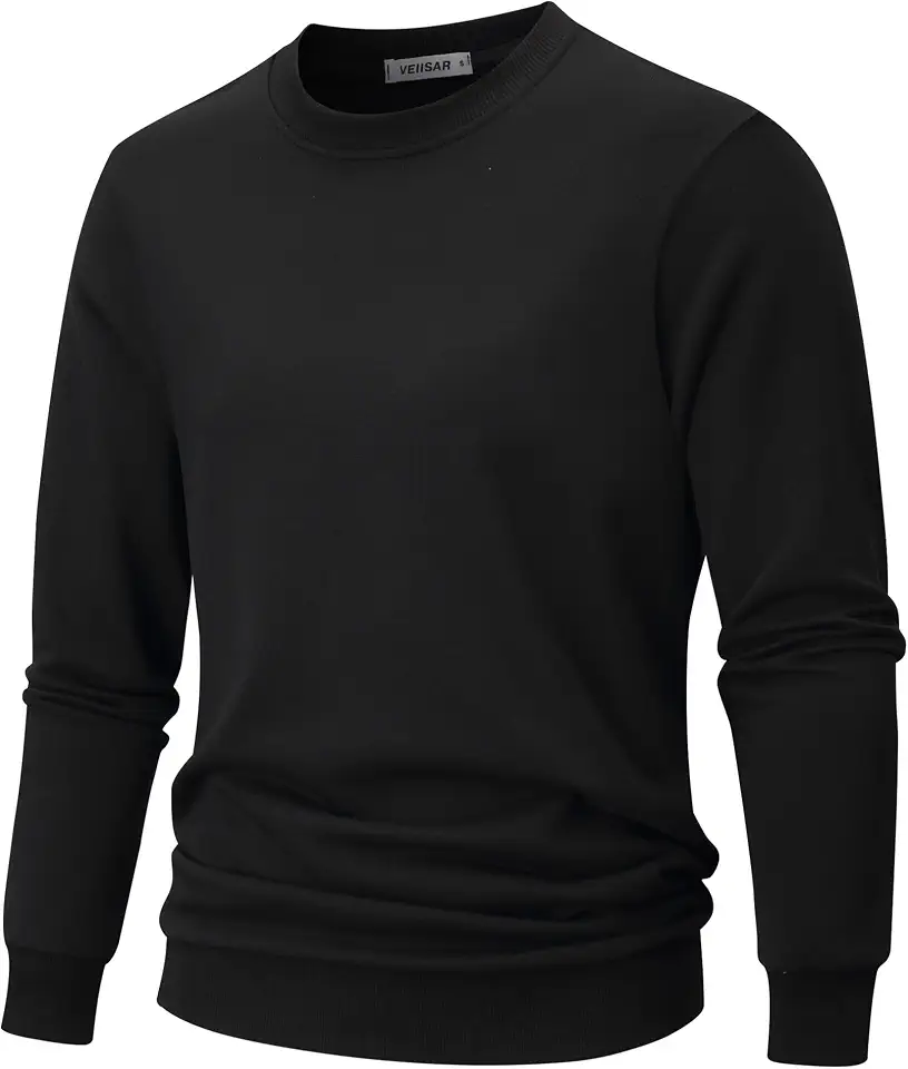 VEIISAR Men's Crewneck Sweatshirt - Cotton Blend Pullover