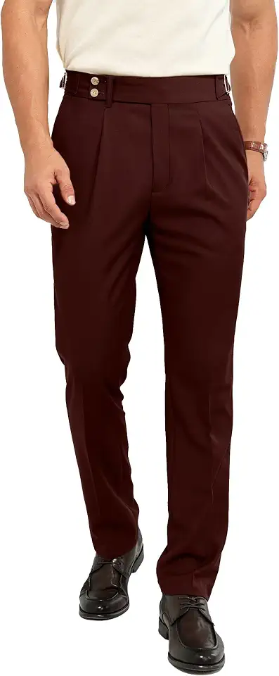 Netsky Mens Classic Fit Stretch Expandable-Waist Flat Front Dress Slacks Pant Business Trousers
