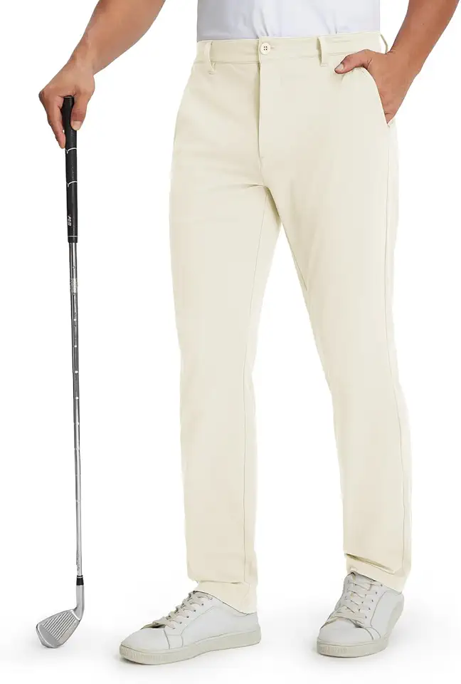 M MAELREG Golf Mens Stretch Pants with Pockets - 30"/32"/34" Quick Dry Lightweight Casual Comfy Work Mens Dress Pants