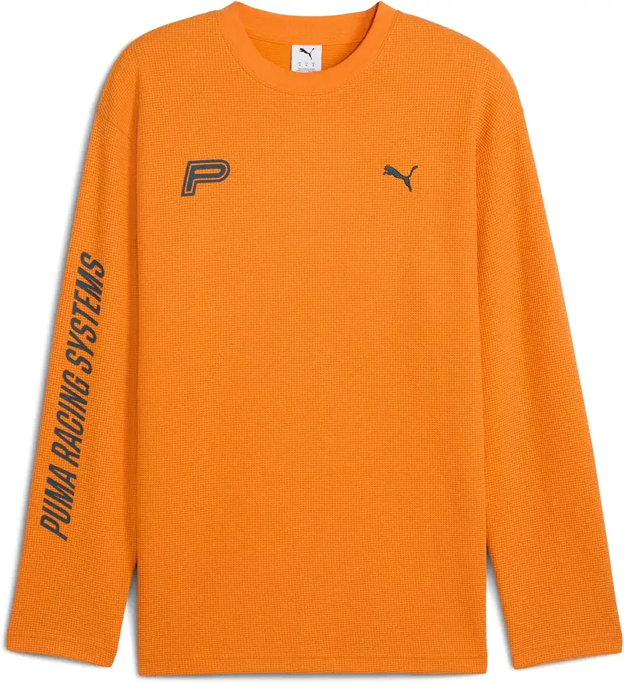 PUMA Mens Future Archive Waffle Crew Neck Long Sleeve Casual Tops Casual - Black