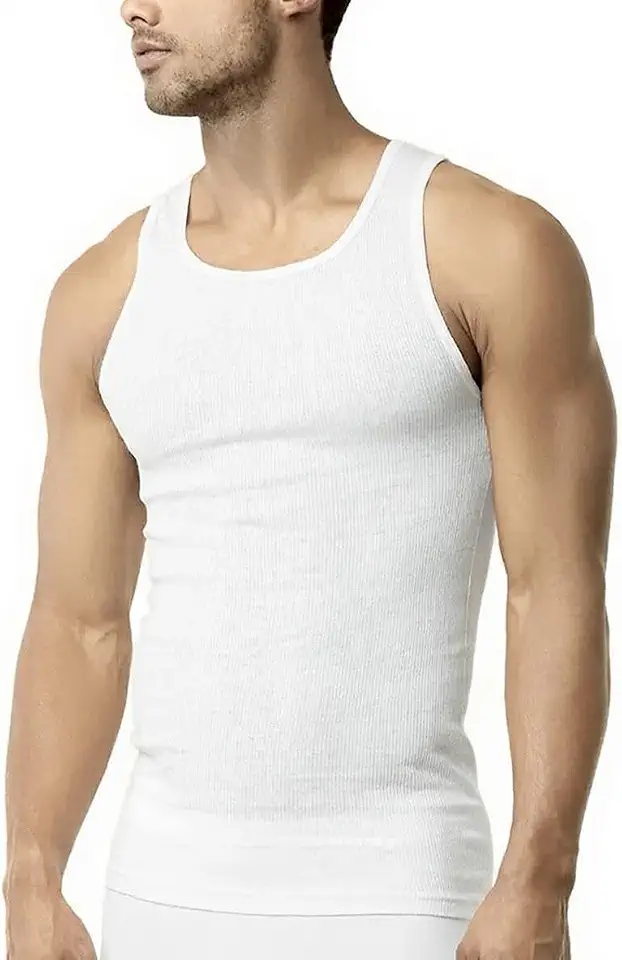 Men’s 3-Pack Cotton Ribbed Lightweight A-Shirt Undershirt Tank Top