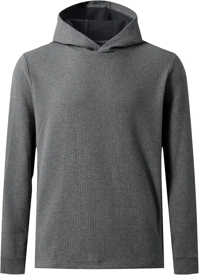 M MAELREG Hoodies for Men Texture Solid Color Sweatshirts Athletic Golf Midlayer Mens Hoodies Pullover Shirt with Pocket