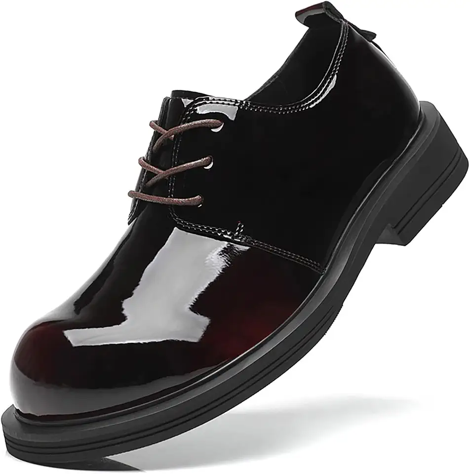 Men's Burgundy Burnished Leather Dress Derbies