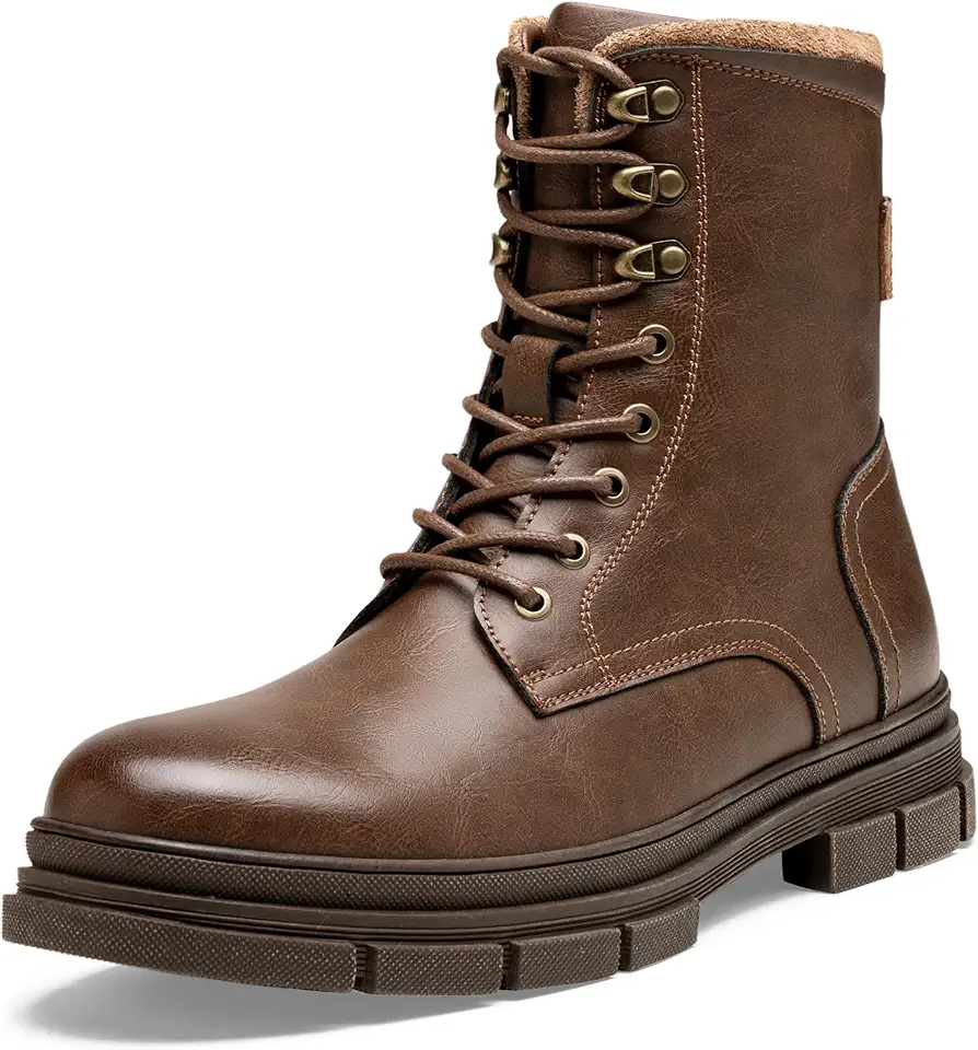 Men's Brown Leather Lug Sole Boots