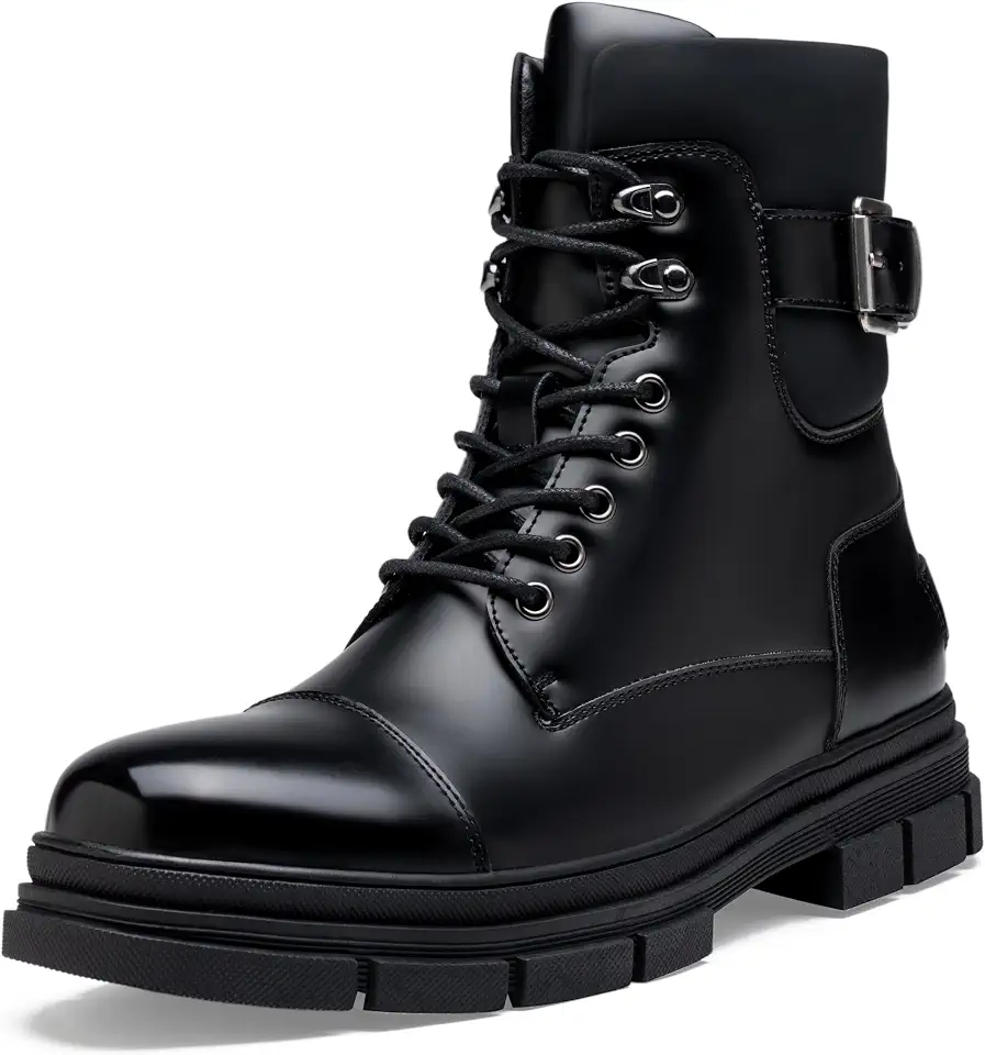 Jousen Mens Combat Boots Casual Dress Motorcycle Boots