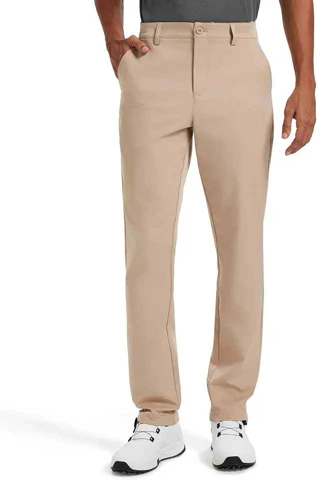 Men's Classic Fit Stretch Golf & Dress Work Pants 30''/32''/34'' - All-Day Comfort Performance Trousers for Business & Travel