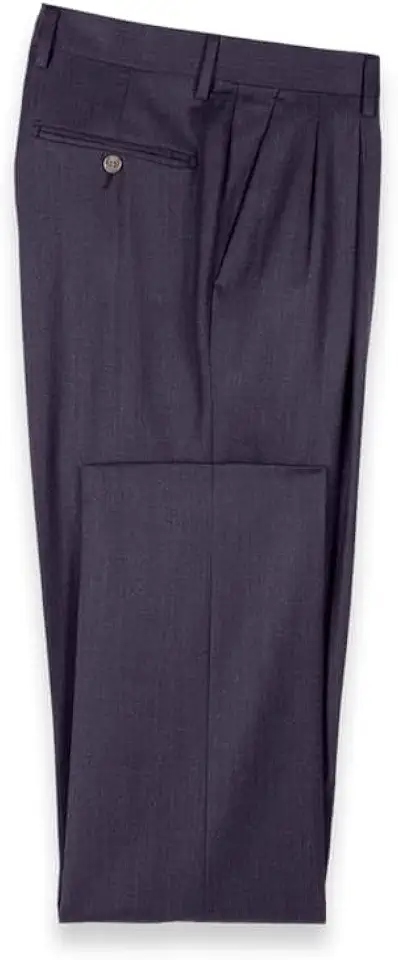 Paul Fredrick Men's Wool Flannel Solid Pleated Pants