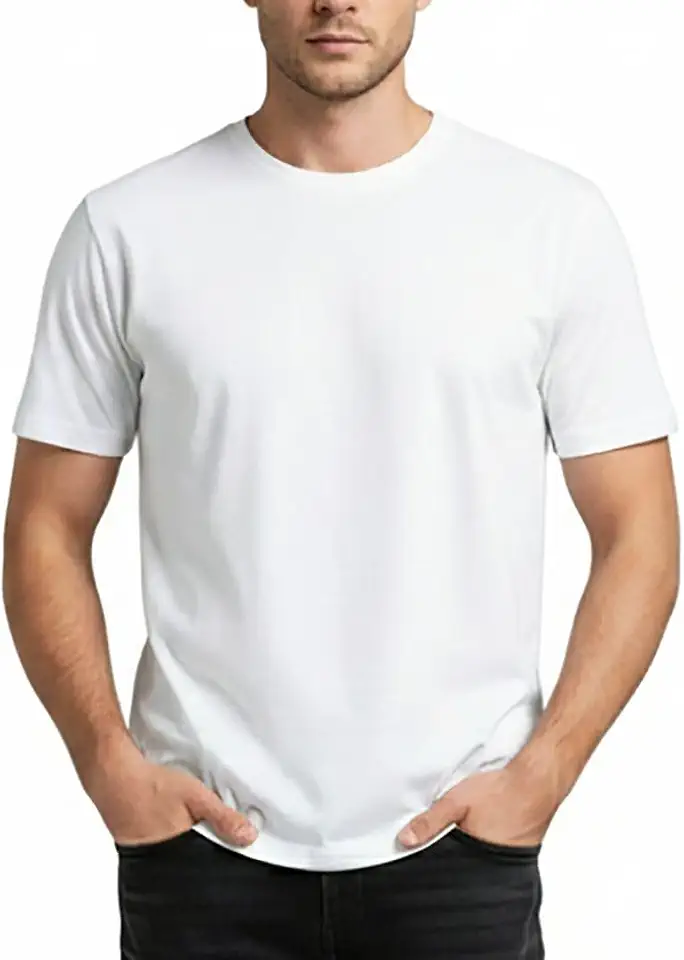 Men’s 100% Cotton T-Shirt Ultra-Soft Combed Ring-Spun Fabric,Breathable,Regular Fit for Daily Wear,Travel & Gym