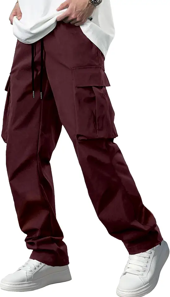 Men's Burgundy Fatigue Pants