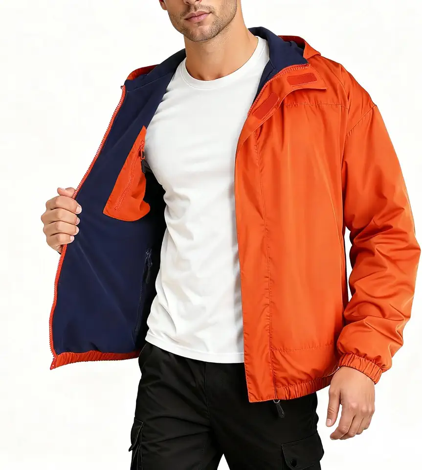 GINGTTO Mens Windbreaker Jackets Softshell Fleece Reversible Winter Jacket