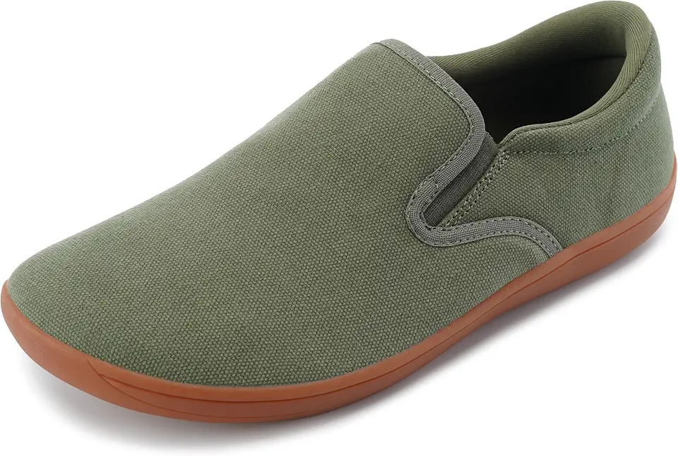 WHITIN Men's Canvas Slip On Barefoot Shoes Wide Toe Box W863