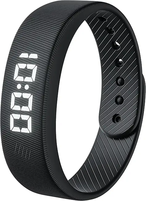 Gosasa Lightweight LED Digital Sport Watch Splash Resistant Pedometer with Vibrating Alarm USB Rechargeable Silicone Wristband for Men & Women (Black)