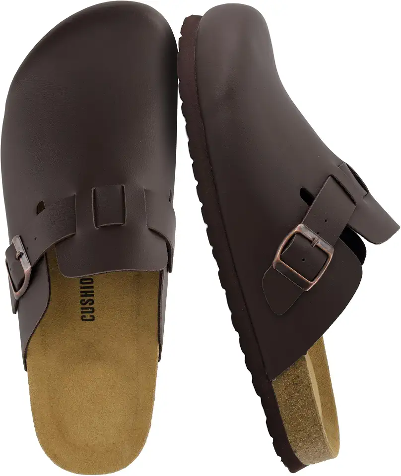 CUSHIONAIRE Haze Mens Clogs | Comfortable Slip-On Clogs for Men with Arch Support and Cork Suede Footbed | Perfect Potato Shoes for Indoor & Outdoor Use
