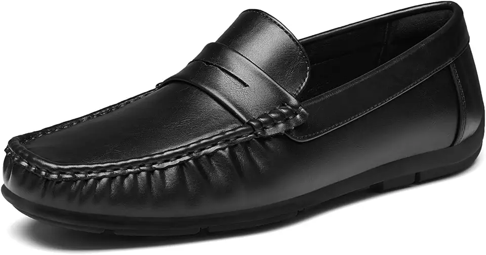 HEEZ Men's Loafers Slip On Penny Dress Loafer Leather Driving Shoes for Men