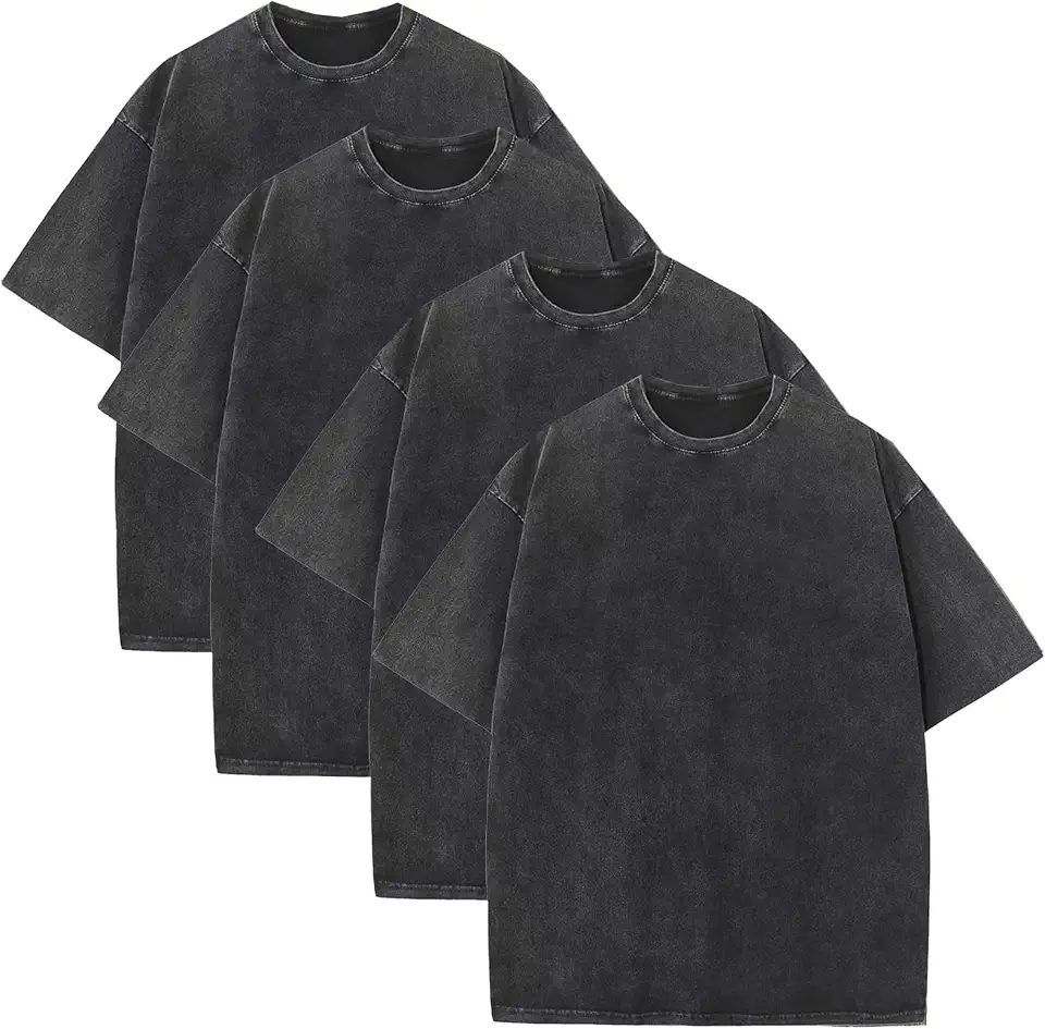 KEEPSHOWING Mens Oversized T Shirts Acid Wash Loose Fit Vintage Washed Tee Shirt Short Sleeve Streetwear Casual T-Shirts