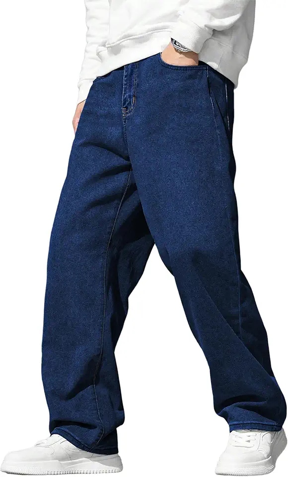 Global Recycled Standard JMIERR Mens Baggy Jeans Wide Leg Y2K Loose Fit Denim Pants