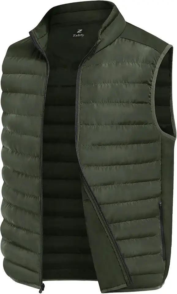 Men's Puffer Vest Lightweight Down Vest Sleeveless Winter Jacket Packable Outdoor Quilted Vest with Pockets