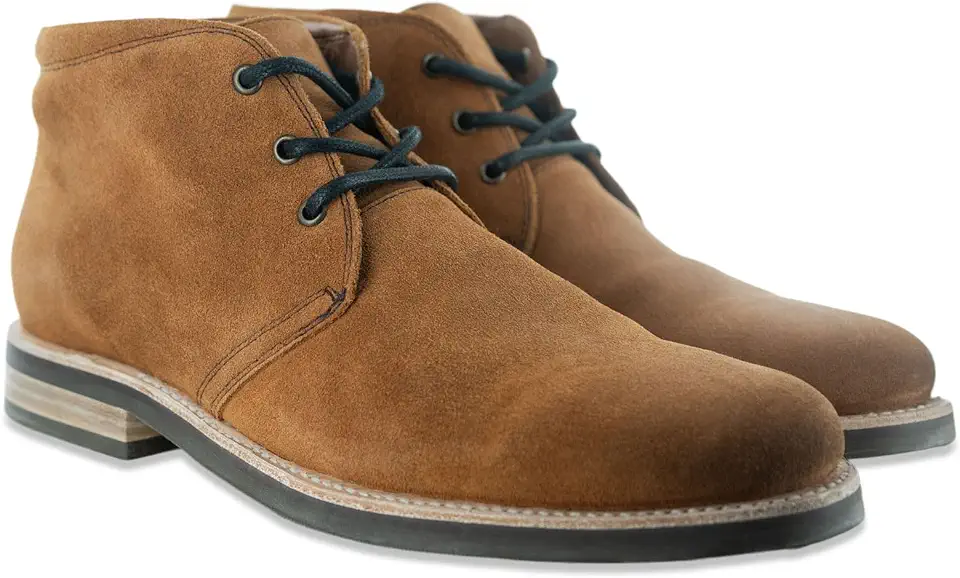Andres Handcrafted Men's Commuter Chukka Boots, Goodyear Welt Lace-Up Boots