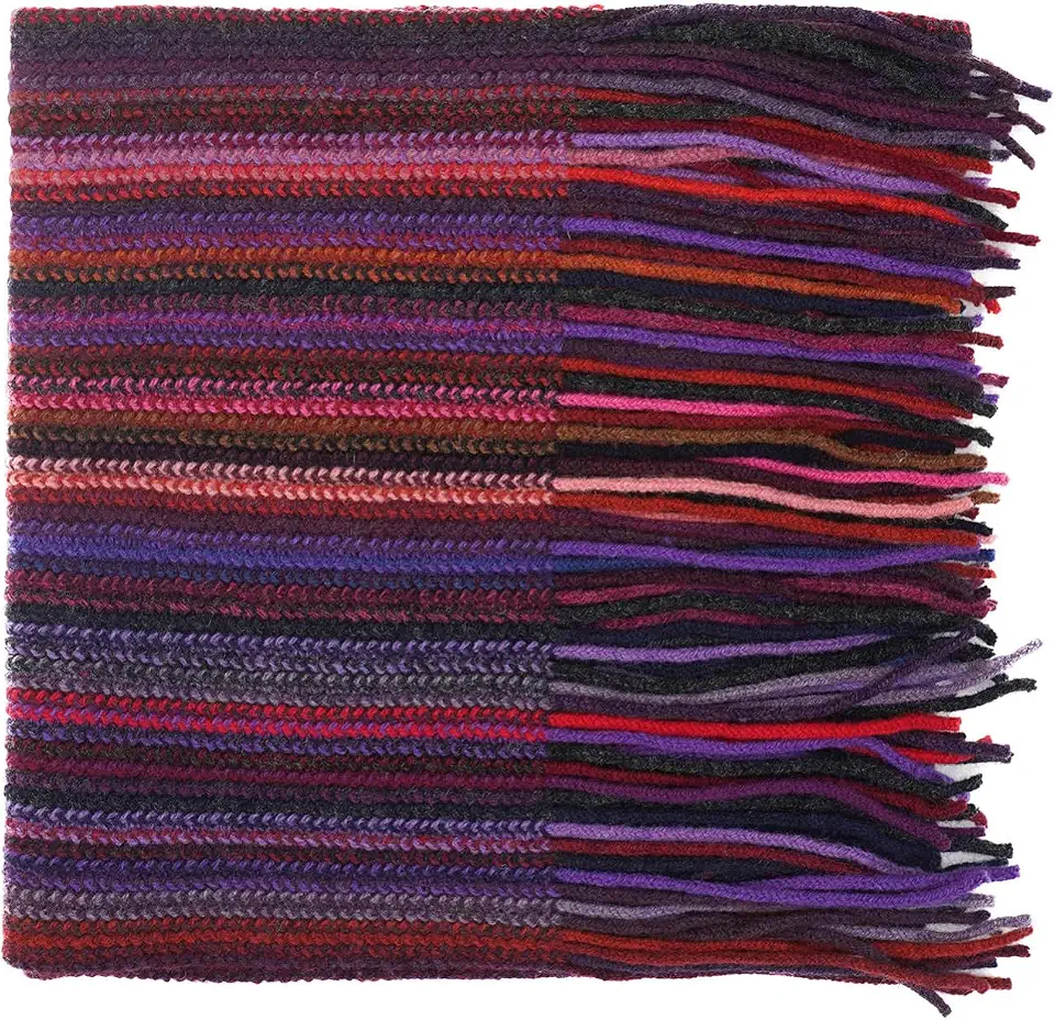 Lona Scott Mens Scarf, 100% Lambswool, Striped, Made in Scotland