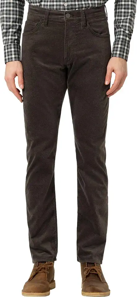 Dark Olive Moleskin Straight Leg Pants by 34 Heritage