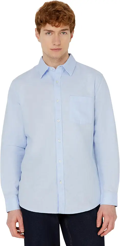 Amazon Essentials Men's Regular-Fit Long Sleeve Linen Blend Shirt