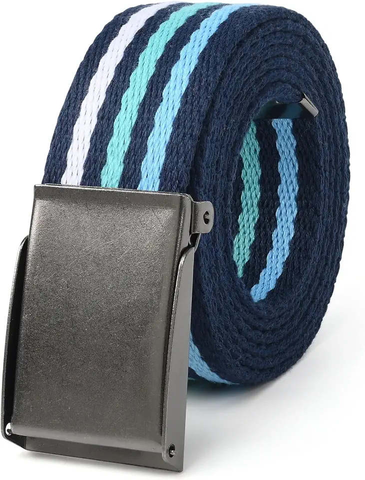 Mile High Life Canvas Web Belt | Cut to Fit Up to 52" | Flip-Top Matte Silver Nickel Buckle 12 Colors