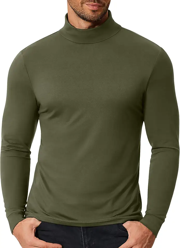 Men's Forest Green Turtleneck Sweater