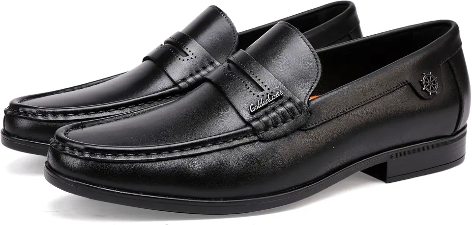 Men's Leather Penny Loafer Dress Shoes Slip-On Driving Moccasin for Wedding, Party & Formal, Durable & Comfortable